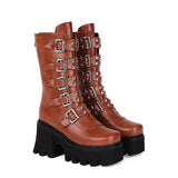 Women's Gothic Punk Platform Shoes - Black - 1 - Platform Shoes - 43 B - PU Leather - image 22