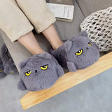 Women's Angry Kitten Slippers - Gray A - 41-42 - Plush - image 5