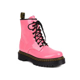 Womens Patent Leather Lace Up Ankle Boot - Black - Ankle Boots - 43 B - PU Patent Leather - image 19