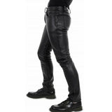 Men's Luxury Faux Leather Slim Fit Pants - Black - Pants - 5XL - PU Leather - image 3