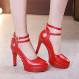 Women's Mary Jane Formal Stilettos - Black - Mary Jane Stilettos - 43 B - PU Leather - image 22