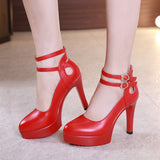 Women's Mary Jane Formal Stilettos - Black - Mary Jane Stilettos - 43 B - PU Leather - image 19