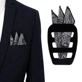 8Pcs Fashion Pocket Square Holder Handkerchief Keeper Organizer Man Prefolded Handkerchiefs - black-2pcs - image 4