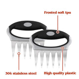 BBQ Pulled Meat Shredding Paws - Black - 2pcs Meat Claws - Medium - Stainless Steel - image 7