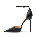 Women's Pointed Toe Matte High Stilettos - Black - 1 / Matte 12cm - 46 B - Genuine Leather - image 5