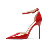 Women's Patent Leather High Heel Stilettos - Wine Red - 1 / 12cm Heel - 45 B - Genuine Patent Leather - image 26