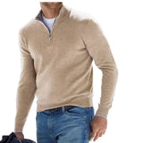 Men's Slim Fit V-neck Casual Pullover - Black - Mock Neck Sweater - XXXL - Polyester - image 3