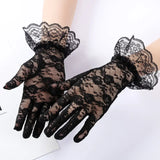 Women's Gothic Fingerless Lace Gloves - Black - 3 / C1 - One Size - Rayon - image 19