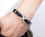 Unisex Leather Infinity Symbol Bracelets - Black/Gold - Bracelet - 23cm - Leather - image 14