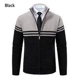 Men's Slim Mock Neck Zip Up Cardigans - Navy - 1 / 8958 / Sweater - XXXL - Polyester - image 6