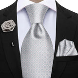 Men's 3 Pcs Tie Hanky Corsage Sets - Purple - 33 - One Size - Polyester - image 20