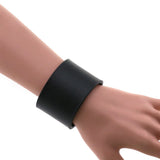 Unisex Leather Adjustable Cuff Bracelets - White - Wristband - Medium - Genuine Leather - image 1
