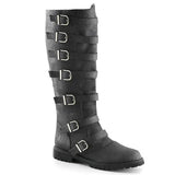 Women MidCalf Low Heel Buckle Strap Boot - Black - Buckle Boots - 48 B - PU Leather - image 4
