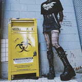 Women's Goth Lace Up Platform Wedges - Black - 1 / Boots - 10.5 B - PU Leather - image 37