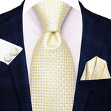 Men's 3 Pcs Champagne Silk Tie Sets - N-3783 - One Size - Silk/Polyester - image 13