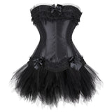 Women's Victorian Lace Corset Dresses - Blue/Black - 6068blue 7008black - 6XL - Polyester - image 10