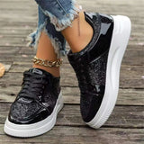 Women's Gold Sequins Platform Sneakers - Light Gold - Sneakers - 43 B - PU - image 27