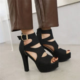 Women's Glitter Gladiator Platform Sandals - Silver - Gladiator Sandals - 3 B - PU Leather - image 19