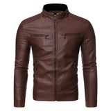 Men's Motorcycle Faux Leather Jacket - Black - Jacket - 4XL - PU Leather - image 24