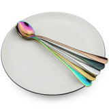 Long Handled Dessert Spoons 4 Pcs - Multi Color - 4Pcs Set - Long - Stainless Steel - image 2