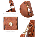 Handbags Women's Leather Shoulder Bag - Brown - Handbag - Medium - Genuine Leather - image 14