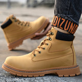 Men's Steel Cap Toe High-Top Work Boots - Black - 48 B - PU Leather - image 3
