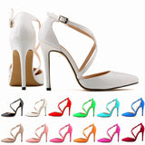 Women's Cross Strap Pointy Toe Sandals - Beige - Sandals - 12 B - image 36