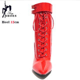 Women's Patent Pointed Toe Ankle Boots - Black - Ankle Boot - 35 B - PU Patent Leather - image 12