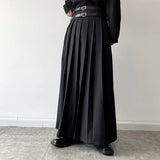 Men's Japanese High Waist Long Pleat Skirt - Black - 5123 - Skirt - XL - Cotton - image 5