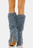 Women's Knee-High Fuzzy Platform Boots - Beige - Fuzzy Boots - 42 B - Faux Fur/PU Leather - image 17