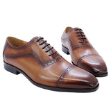 Men's Elegant Leather Oxford Brogue Shoe - Black - Formal Shoes - 12 B - Genuine Leather - image 11