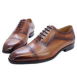 Men's Elegant Leather Oxford Brogue Shoe - Black - Formal Shoes - 12 B - Genuine Leather - image 17