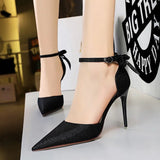 Women's Glitter Bow Knot Strappy Heels - Gold - Prom Shoes - 43 B - PU Leather - image 35