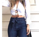 Women's Flared Jeans Bell Bottom Pants - Blue - Flared Jeans - XXL - Polyester Denim - image 10