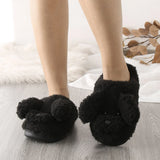 Women's Fluffy Cartoon Dog Fur Slippers - Beige - Dog Slippers - XXL - Plush - image 22