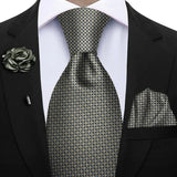 Men's 3 Pcs Tie Hanky Corsage Sets - Purple - 33 - One Size - Polyester - image 3