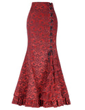 Women's Gothic Vintage Ruffled Long Skirts - Purple - Steampunk Skirt - XXXL - Polyester - image 11