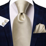 Men's 3 Pcs White Silk Wedding Tie Sets - White - 3405 - One Size - Silk - image 14