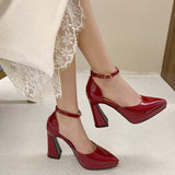 Women's Formal Dress Shoes Spool Heel - White - Shoes - 10.5 B - PU Leather - image 17