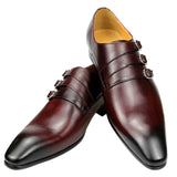 Men's Genuine Leather Pointed Toe Shoes - Wine Red - Dress Shoes - 50 B - Genuine Leather - image 2