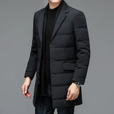 Men's Quality Down Winter Warm Jacket - Black - 1 / Long / Down Dress Jacket - 4XL (EUR XL) - Polyester/Down - image 6