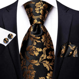 Men's 3 Pcs 100% Silk Luxury Tie Sets - C-3385 - One Size - Silk - image 1