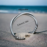 Men's Women's Retro Twist Bracelet - Silver - Color / Bracelet - Adjustable - Alloy - image 4
