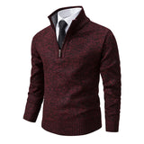 Men's Casual Stand Collar Zip Pullovers - Light Grey - 1 / 8805 / Pullover - XXXL - Polyester - image 9