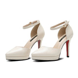 Women's Buckle Strap Formal Dress Shoes - Apricot - 1 / Matte / Shoes - 42 B - PU Leather - image 9
