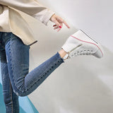 Women's High Platform Zipper Sneakers - Navy - Platform Sneakers - 43 B - Canvas - image 15