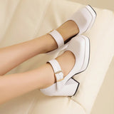 Women's Bright Patent Mary Jane Pumps - Nude - Mary Jane Pump - 14.5 B - Genuine Patent Leather - image 21