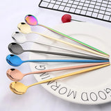 6pcs Long Handle Ice Cream Soda Spoon - Silver - 6 PCS Spoon Set - Medium - Stainless Steel - image 2
