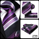 Men's 3 Pcs Purple Silk Wedding Tie Sets - Purple - 3148 - One Size - Silk - image 38