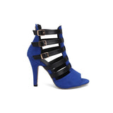Women's Spike Heel Gladiator Sandals - Blue - Buckle Sandals - 12 B - PU Leather - image 24